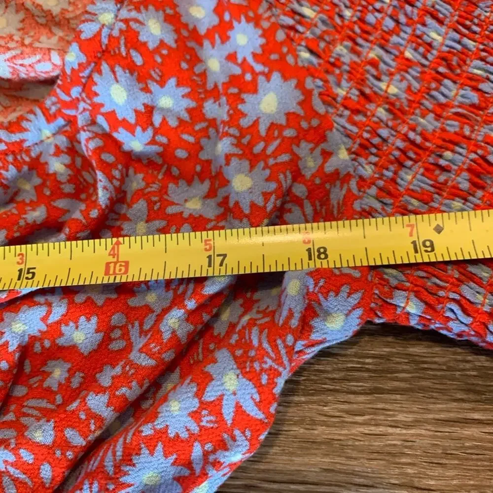 Free People Floral Bell Sleeve Top Size XSmall
